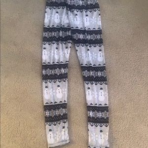 Girls size 12 snowman design leggings